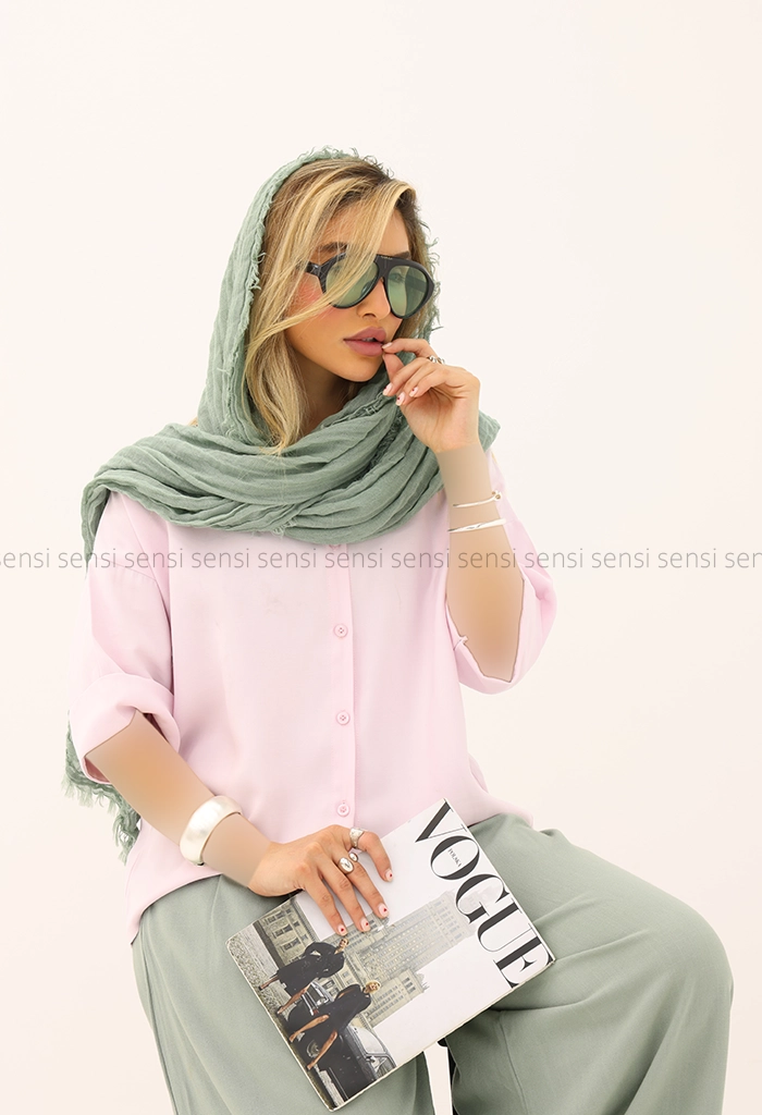 شومیز آستین پاکتی سیلک کد1005559